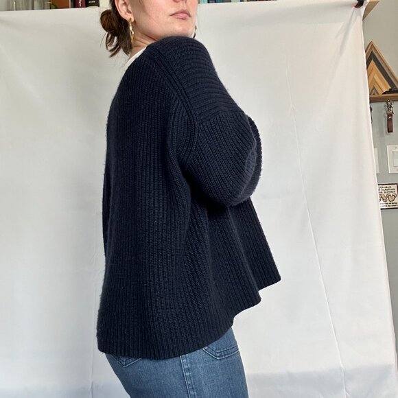 Nili Lotan Medium Cotton/Cashmere/Silk Navy blue sweater - Picture 6 of 16